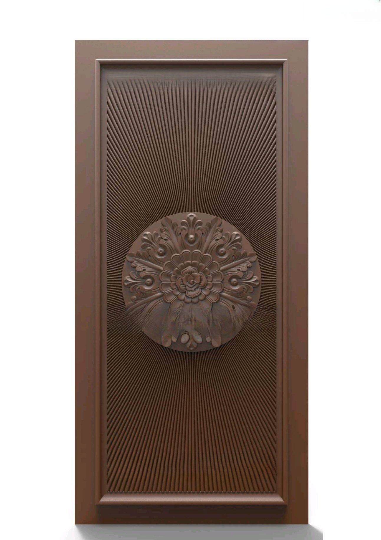 GSK DIMOND DOORS - PAGE-20 Classical Floral Medallion Sunburst Carved Door 3D Model